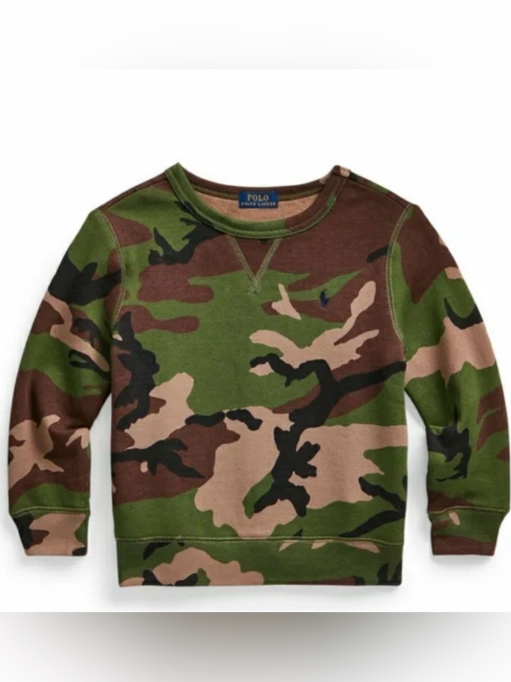 Polo Ralph Lauren Camo Crewneck Sweatshirt - Green/Brown size 4T